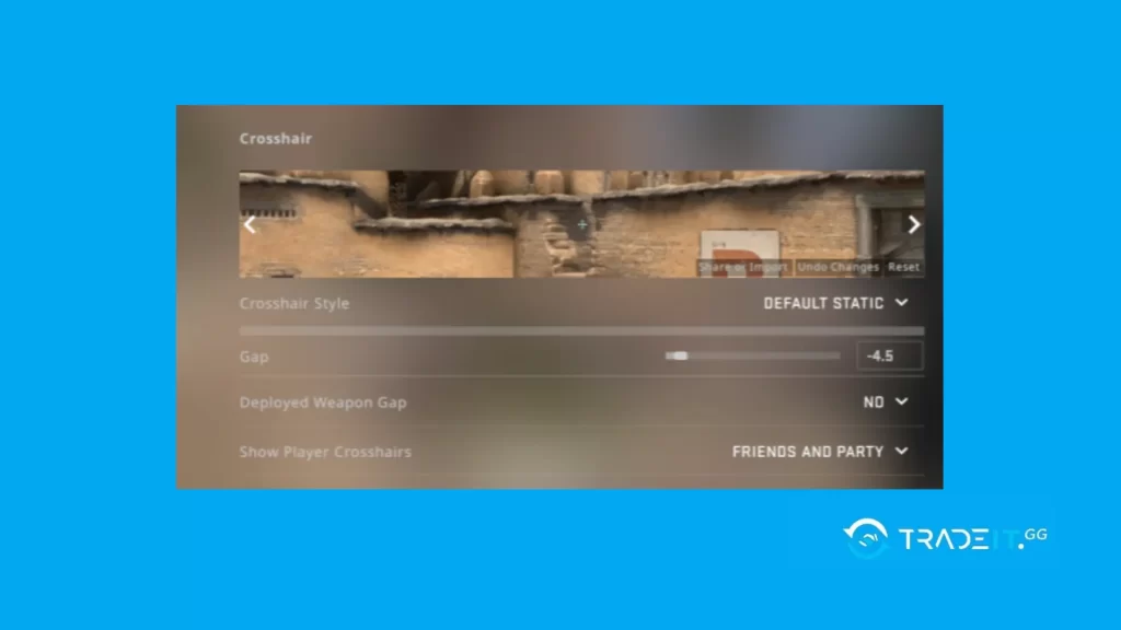 Adjusting Crosshair Size and Style